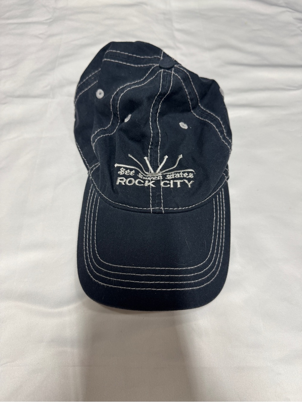 Rock City ' Navy Baseball Cap with White Stitching